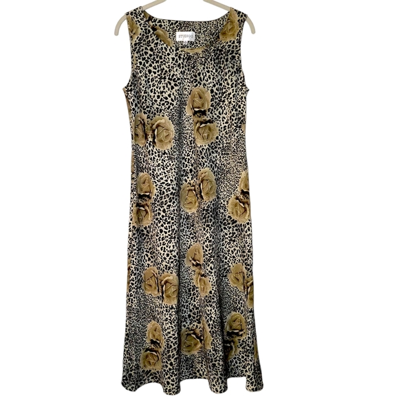 Studio I Dresses & Skirts - Vintage Y2K 90s Studio I Floral Leopard Print Slip Dress
